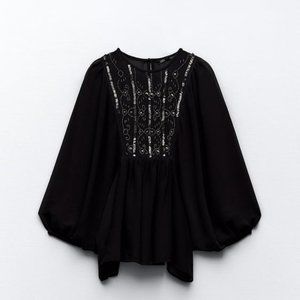 NEW ZARA TOP with front beading